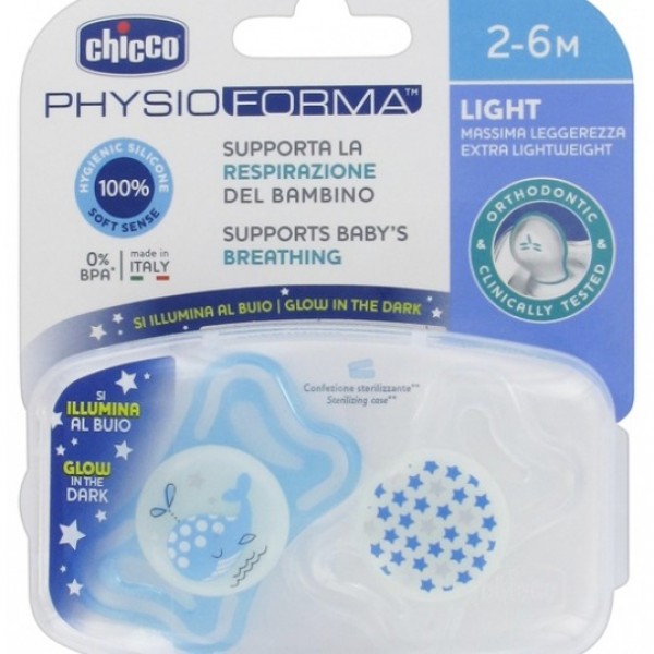 Chicco Chupete Physio Light Azul 26m 2 Uds