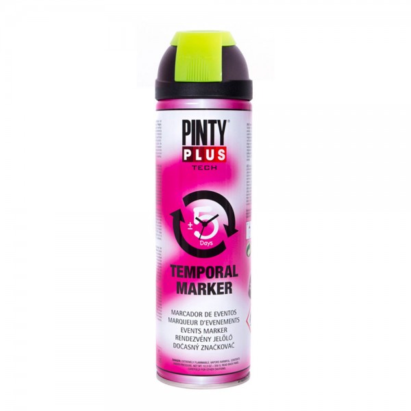 Pintura temporal en spray tech marcador eventos 650 cc amarillo t146 (pack 2 unidades)