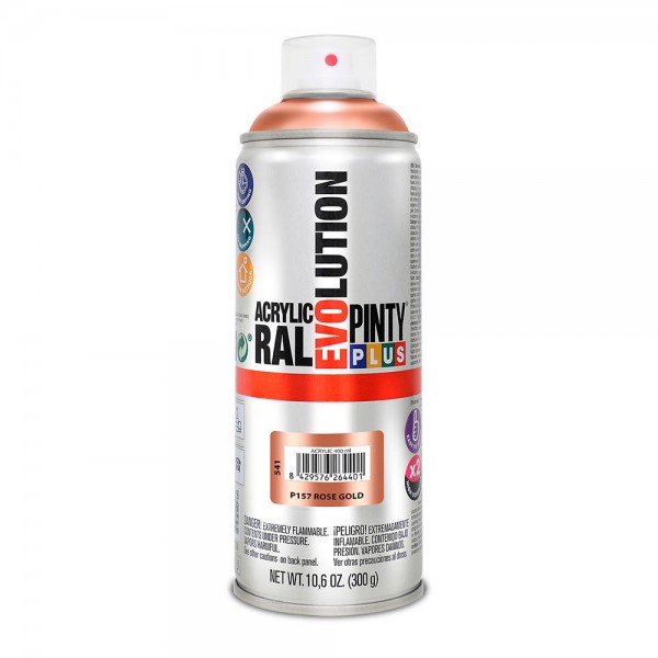 Pintura acrílica spray evolution 520 cc p157 rose gold (pack 2 unidades)