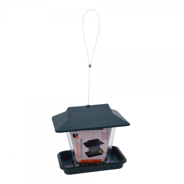 Comedero para pajaros. color verde. forma de casita 20 x 14 x 18 cm (pack 2 unidades)