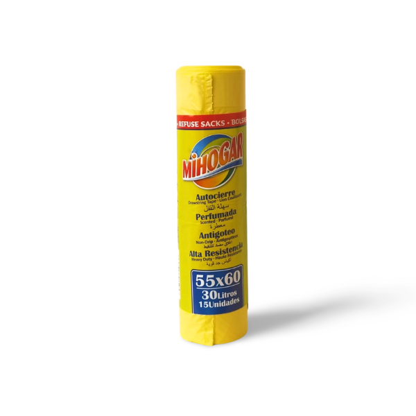 Mihogar bolsas basura Perfumada Amarilla 30L 15 unidades