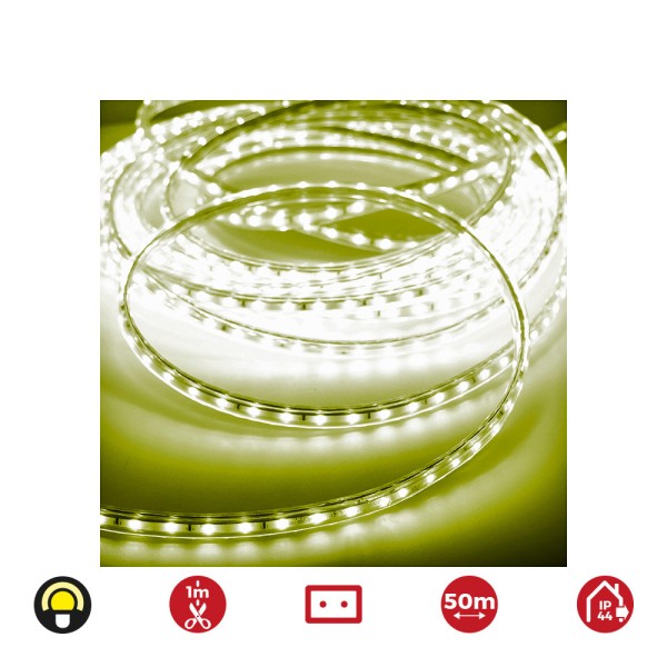 Tira de led 60 leds/m 4,2w/m 220-240v ip44 50 m amarillo