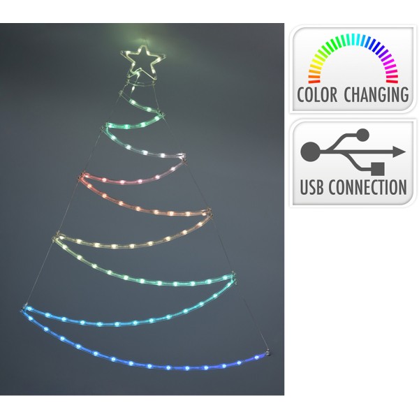 árbol adorno led, rgb, conexión usb