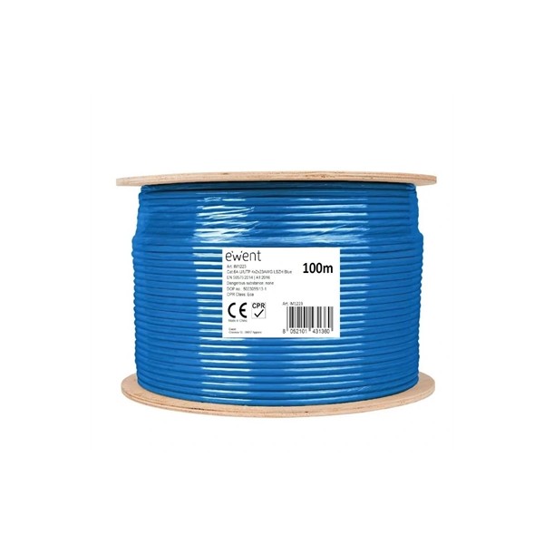 Ewent bobina cable red cat6a u/utp,lszh,100m