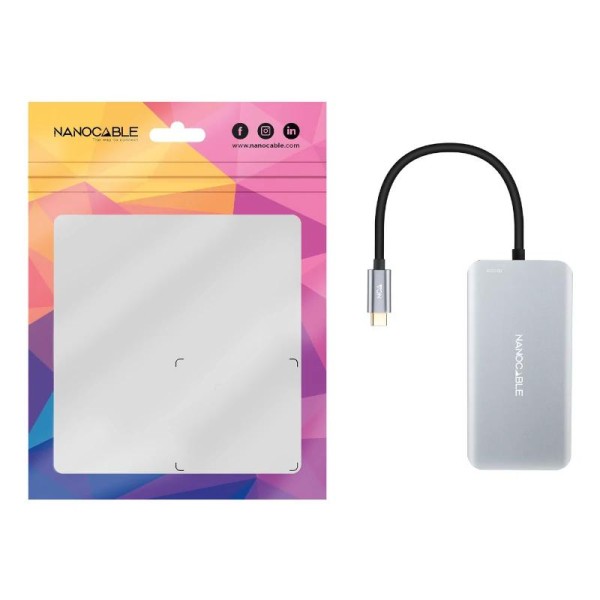 Nanocable hub usb-c 3xusb3.0+usb-c+usb-c pd 15cm