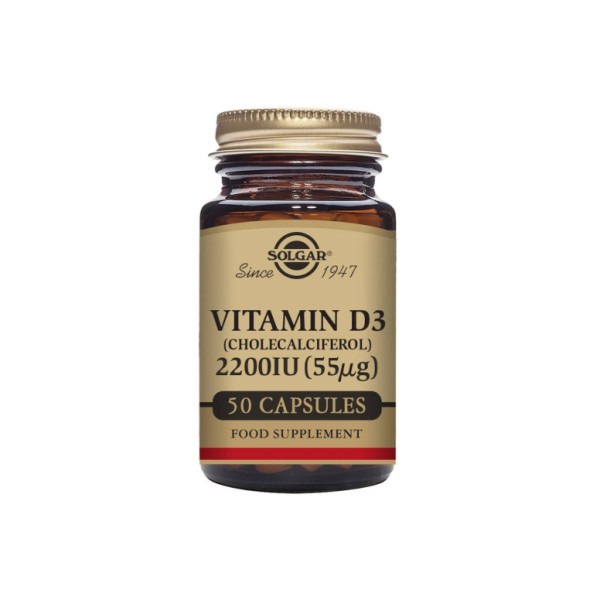 Solgar Vitamina D3 (Colecalciferol) 2200 Ui (55 ?cg) 50 Cápsulas Vegetales