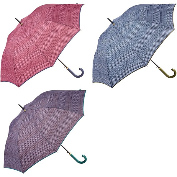 Paraguas largo automático estampado étnico con uv 50+, colores surtidos