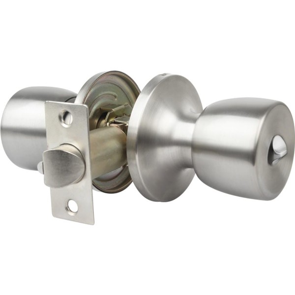 Pomo baño tubular 65mm.niq.mat.