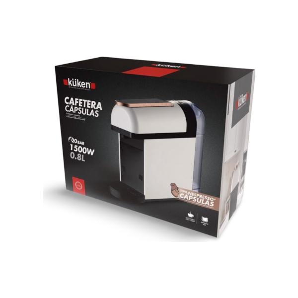 Cafetera capsulas 20bar 1500w. kuken