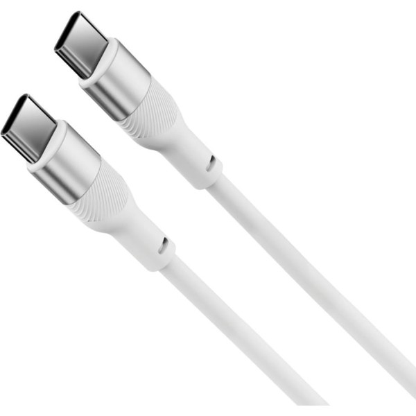 Ksix bcl060was01 blanco / cable de carga y datos 1 metro / usb-c a usb-c / carga ultrarrápida 60w