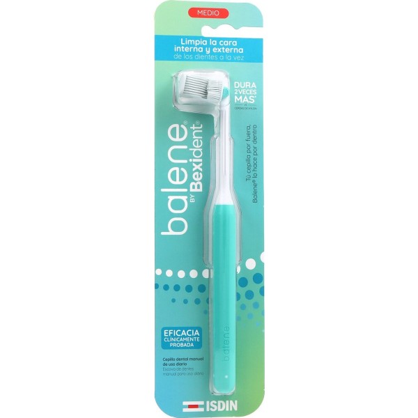 Cepillo Dental Adulto Balene By Bexident 1 Unidad Dureza Media Color Aguamarina